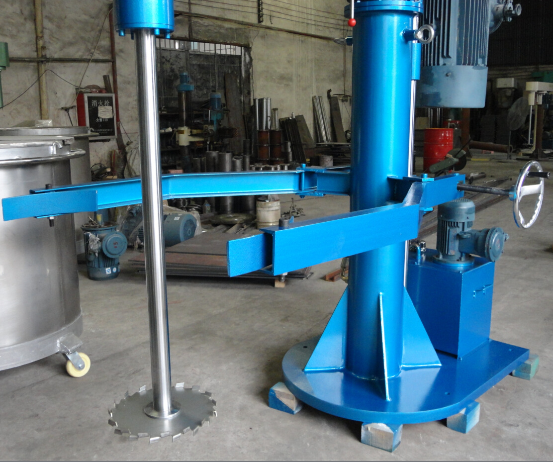 直销22kw带夹桶器高速分散机 胶粘剂涂料油漆升降变频搅拌分散机