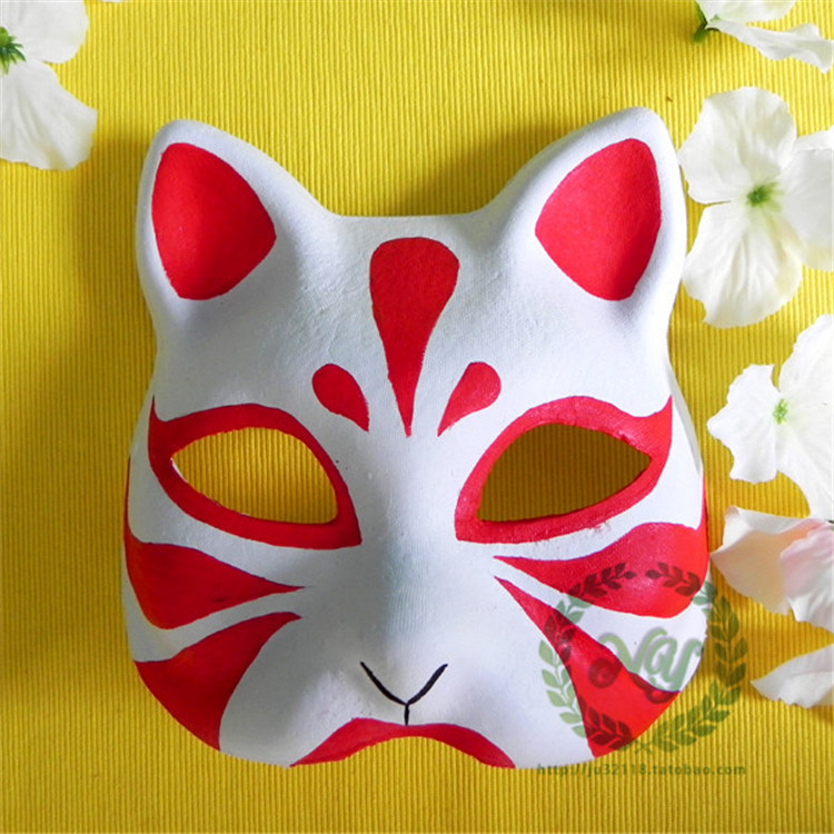 南毅原创纯手工绘画彩绘猫脸面具手工艺动漫展装饰道具表演活动图片_7