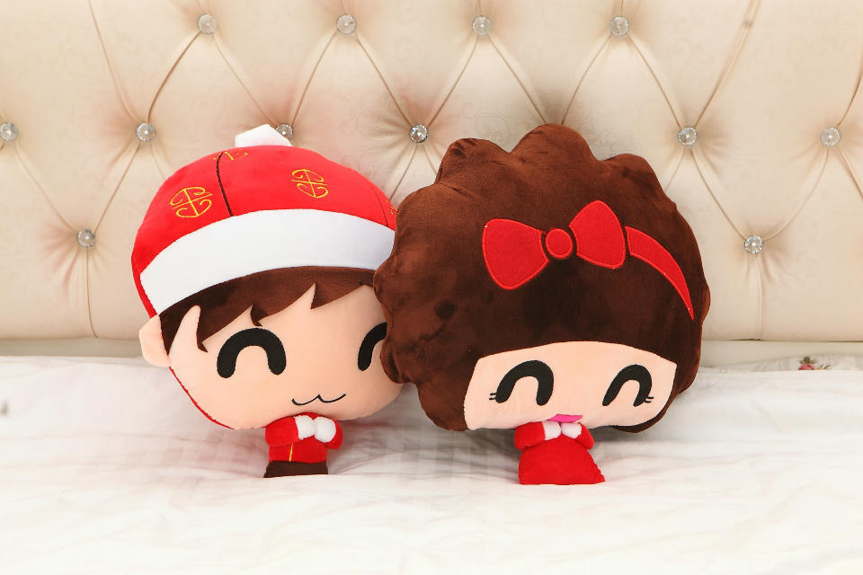 婚庆礼物天生一对公仔喜结良缘玩偶恩恩爱爱压床布娃娃结婚礼物