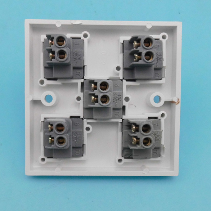 欧电尔e8系列 工程专用 86型 五位单控单联开关 指甲开关面板