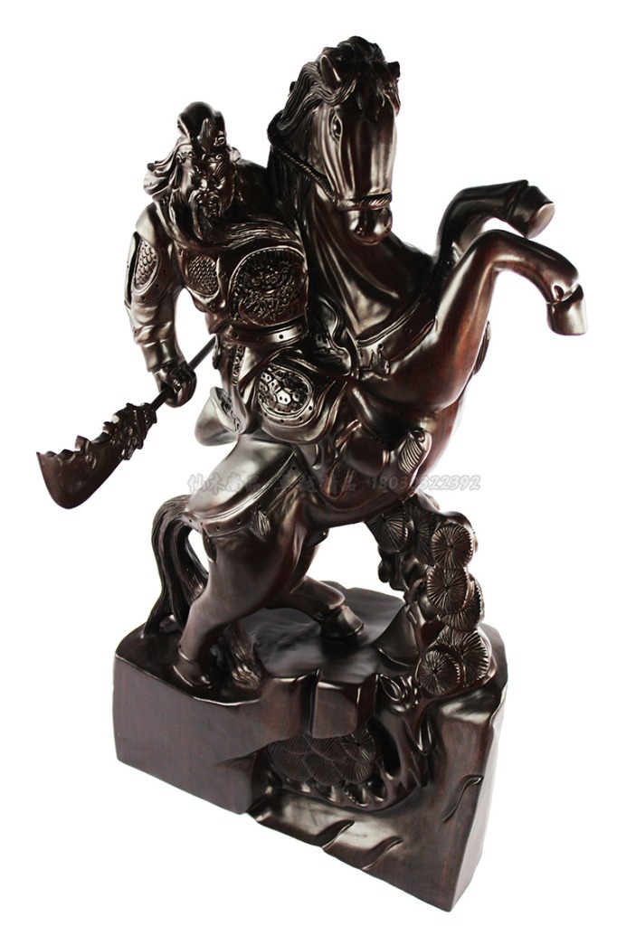 黑檀战马关公 关羽关二爷武财神 招财镇宅 厂家一件代发
