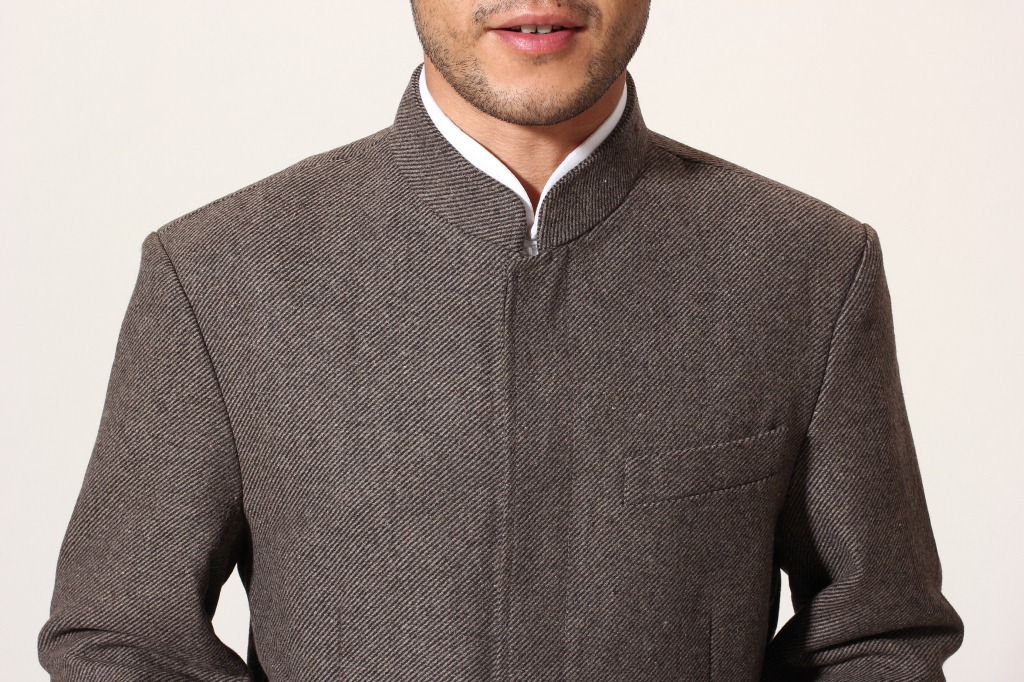 批发米尼也男立领唐装长袖 男式暗门襟中华立领唐装外套