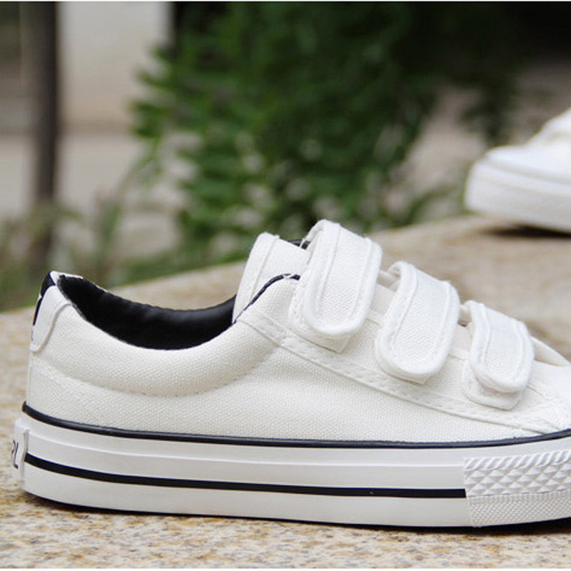 f09 bb girl 女鞋 白色帆布鞋低帮魔术贴休闲帆布鞋 女鞋批发