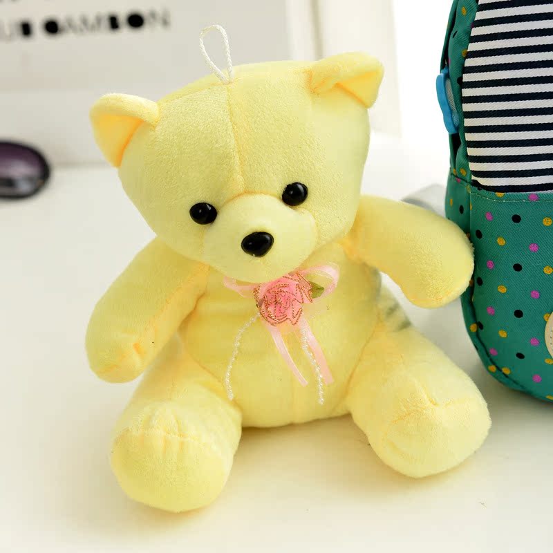 l511优优熊卡通可爱双肩包包帆布双肩背包儿童书包幼儿园宝宝包