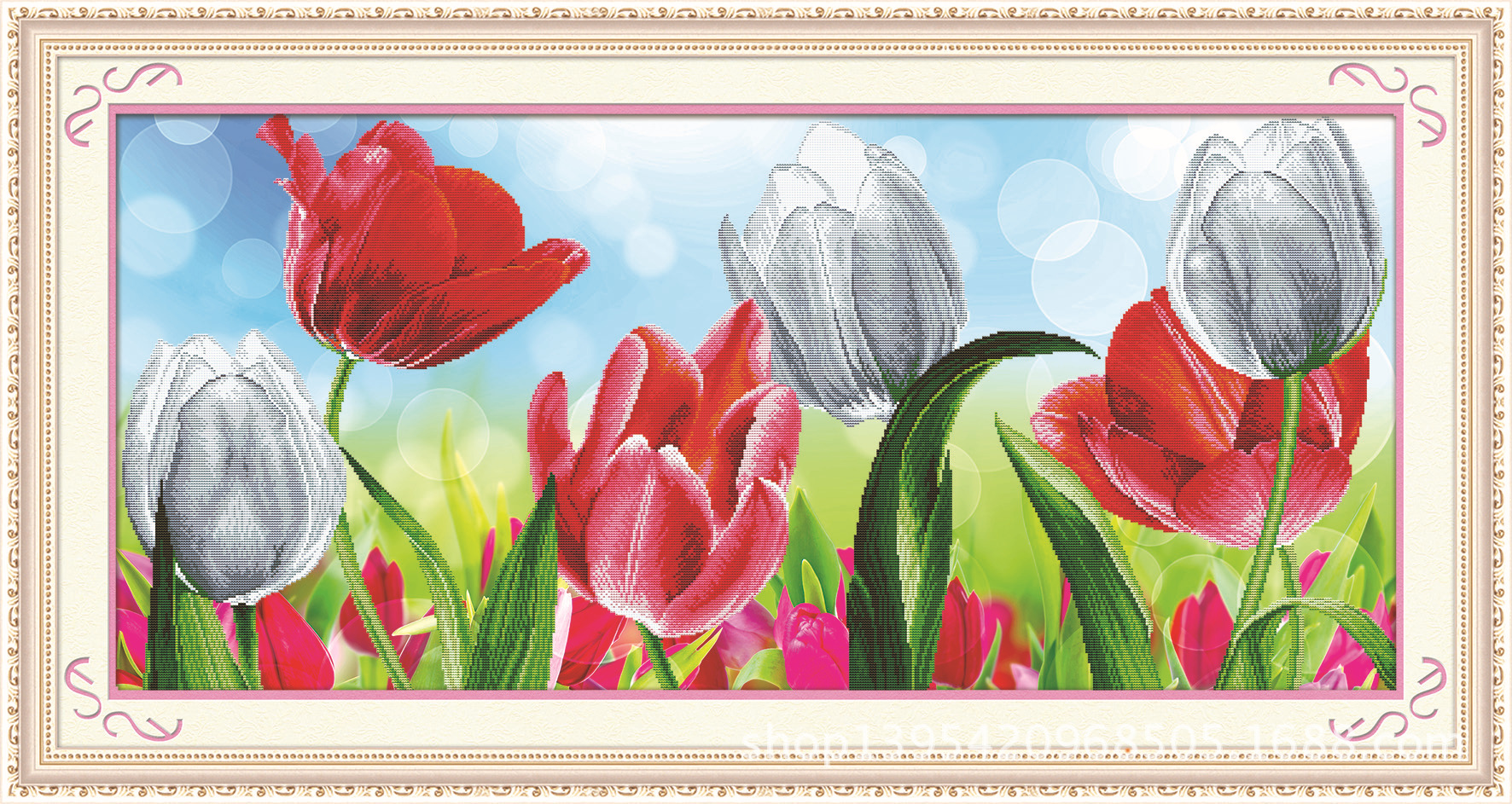 5d全彩钻石画玛格丽特2.3mm方钻【郁香满堂】