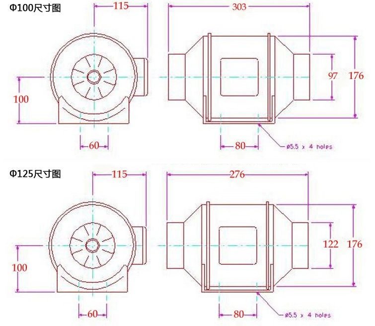 新品斜流靜音管道風機 排氣扇換氣扇送風機排風強力抽風機hf-200