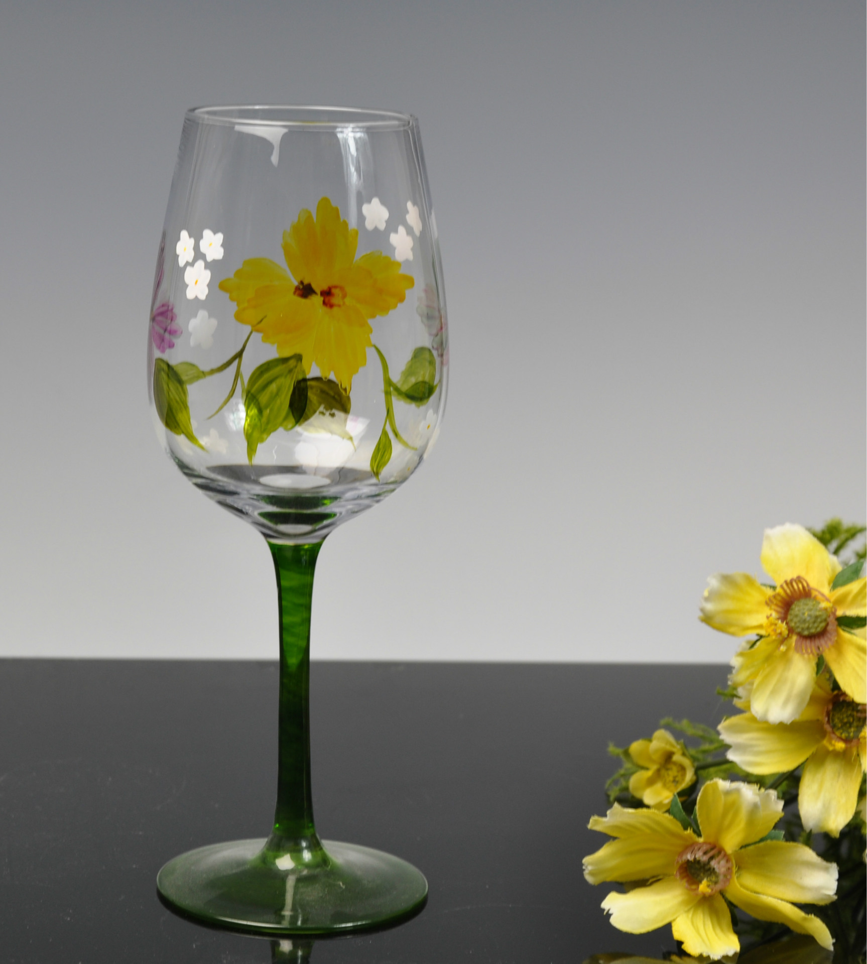 厂家新款 人工手绘玻璃杯 彩绘杯 装饰彩绘玻璃杯 精美创意-杯子