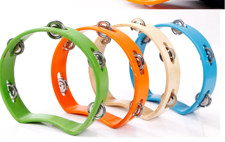 供应大号20cm直径铃圈铃鼓 儿童乐器 摇铃乐器玩具奥尔夫乐器木制0.12