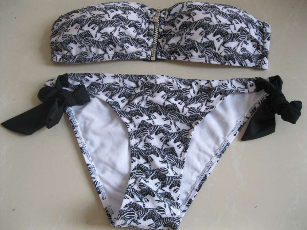 欧美泳衣抹胸比基尼拉链泳装厂家热销时尚性感外贸批发出口可代发