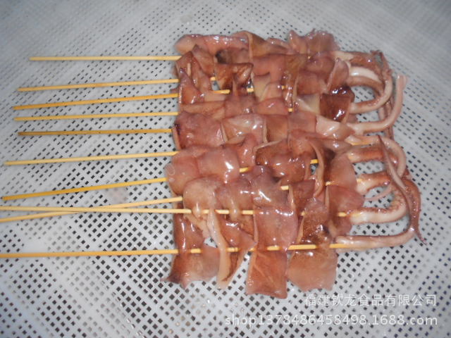 霞浦鲜活冷冻鱿鱼串系列--鱿鱼耳串 各类海鲜批发