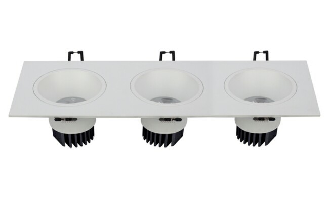 厂家直销/led三头方形格栅灯/新款led射灯/led豆胆灯01009-g05