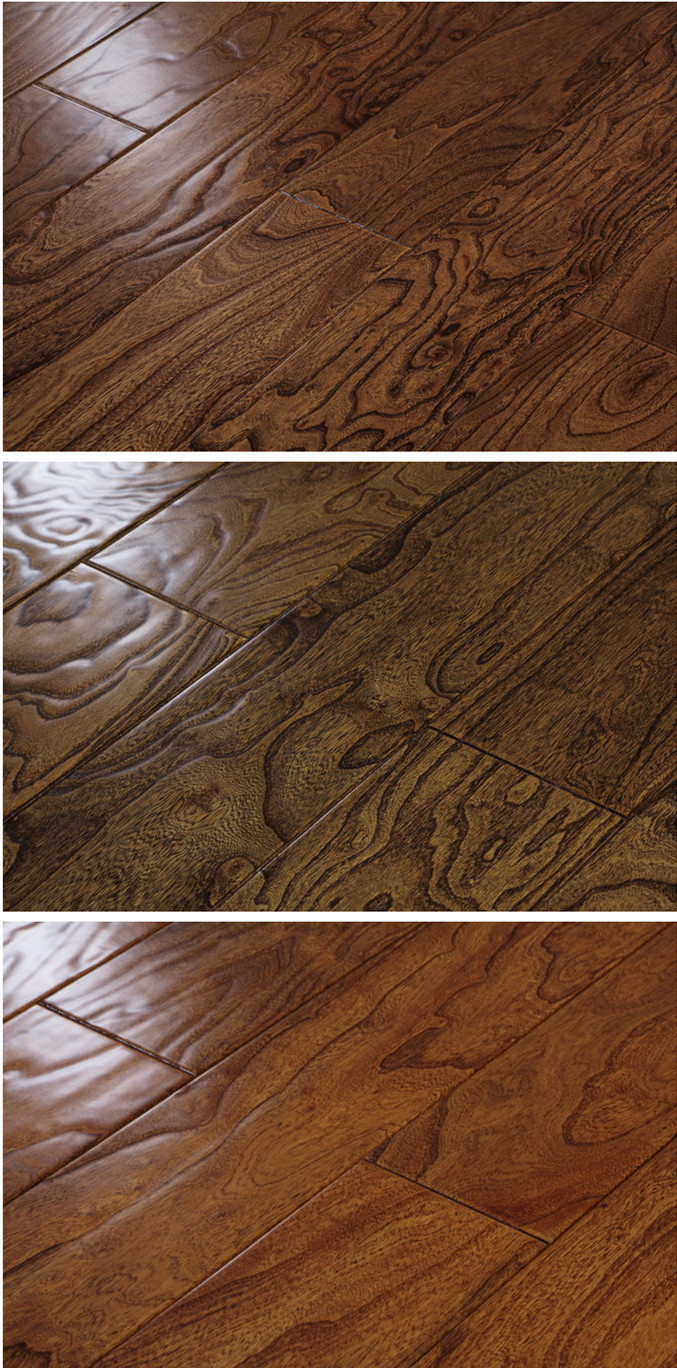 新品浮雕仿古地板 多层实木地板 强化复合地板 15mm 榆木地板
