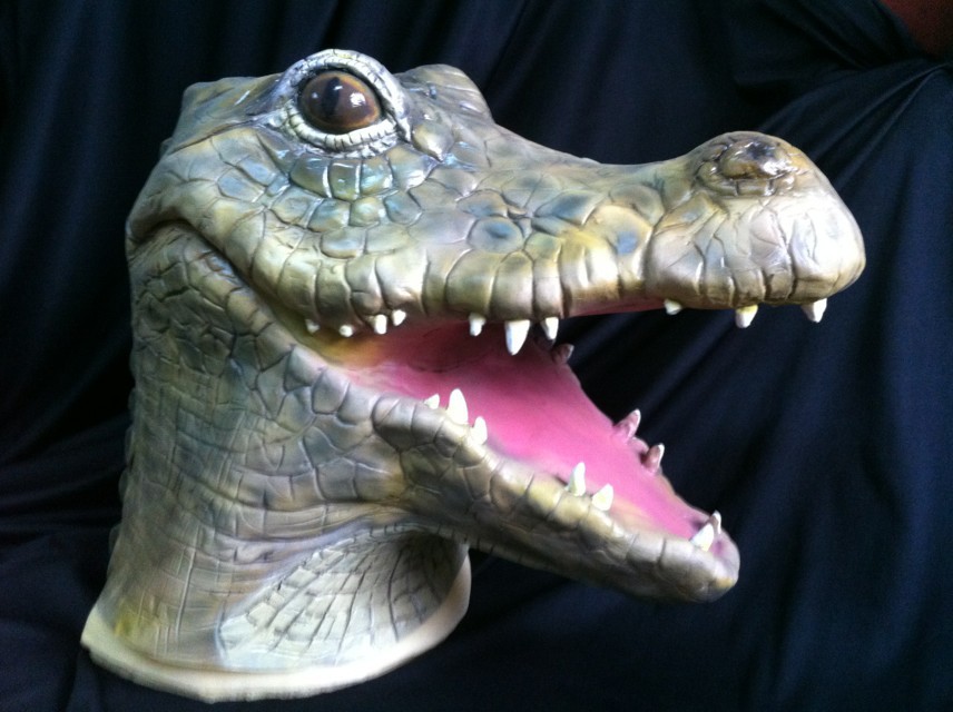 鳄鱼面具 卡通装扮恐龙面具 乳胶动物头套面具批发 搞怪模特道具