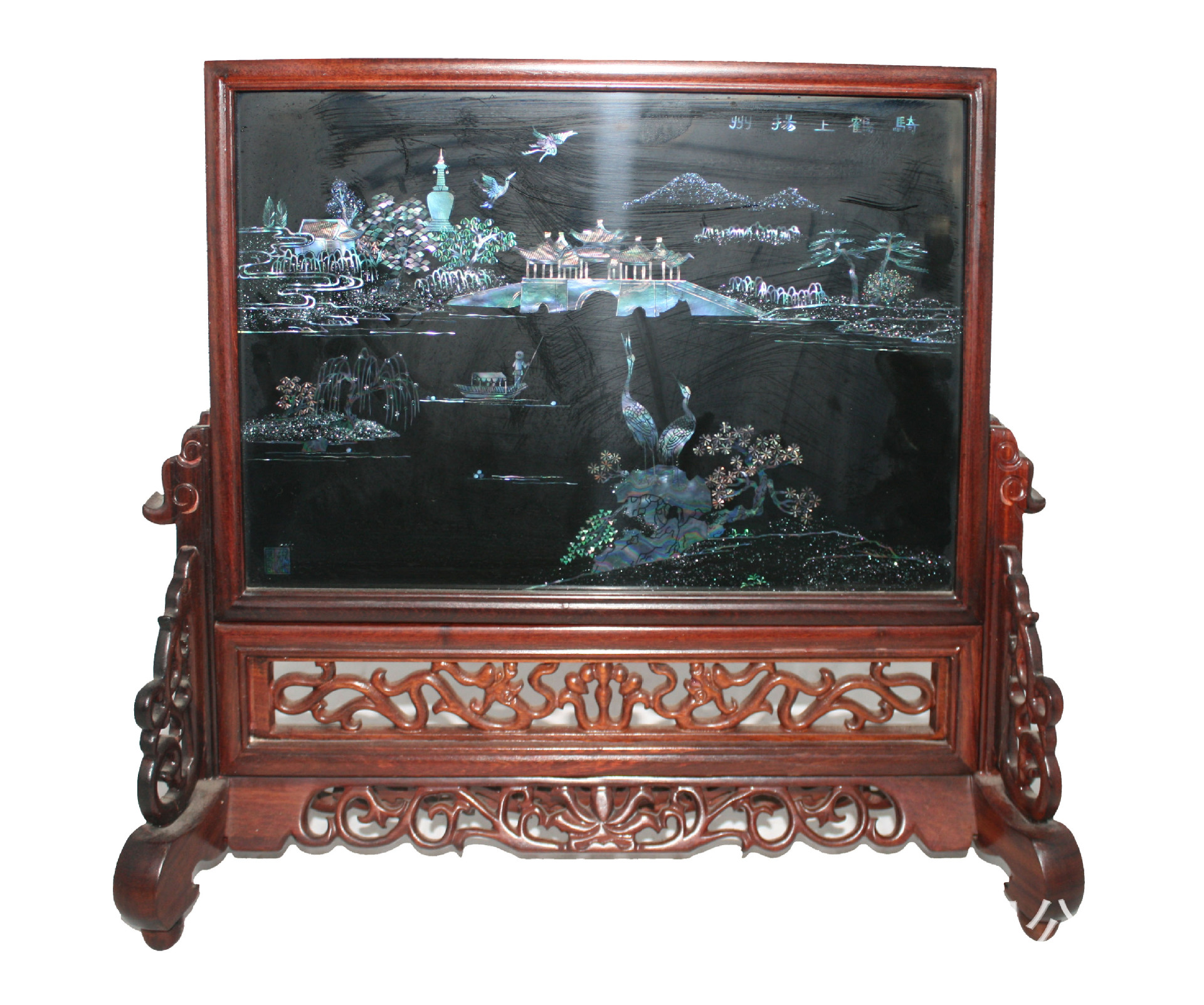 扬州漆器 点螺"骑鹤上扬州"装饰台屏 商务礼品 艺术品图片_5