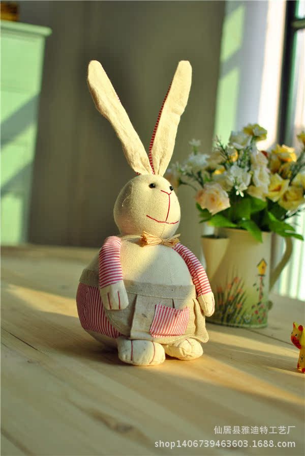 【田园风格】长耳胖兔公仔 创意家居摆件