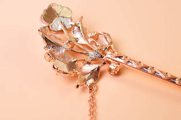 贞炫 韩版水晶流苏步摇发簪子 古典汉服配饰装饰品 吊坠发钗批发