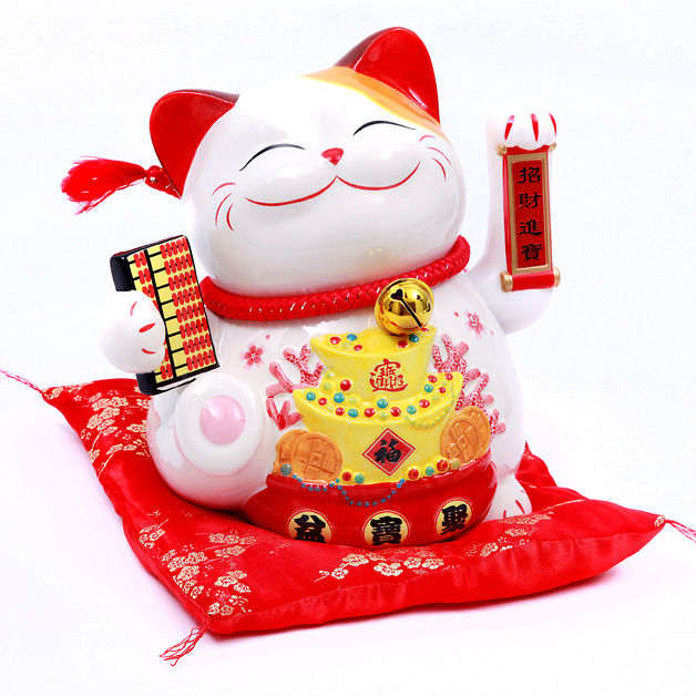易水堂特大号金运招财招财猫 电动摇手招手猫开业礼品摆件可插电