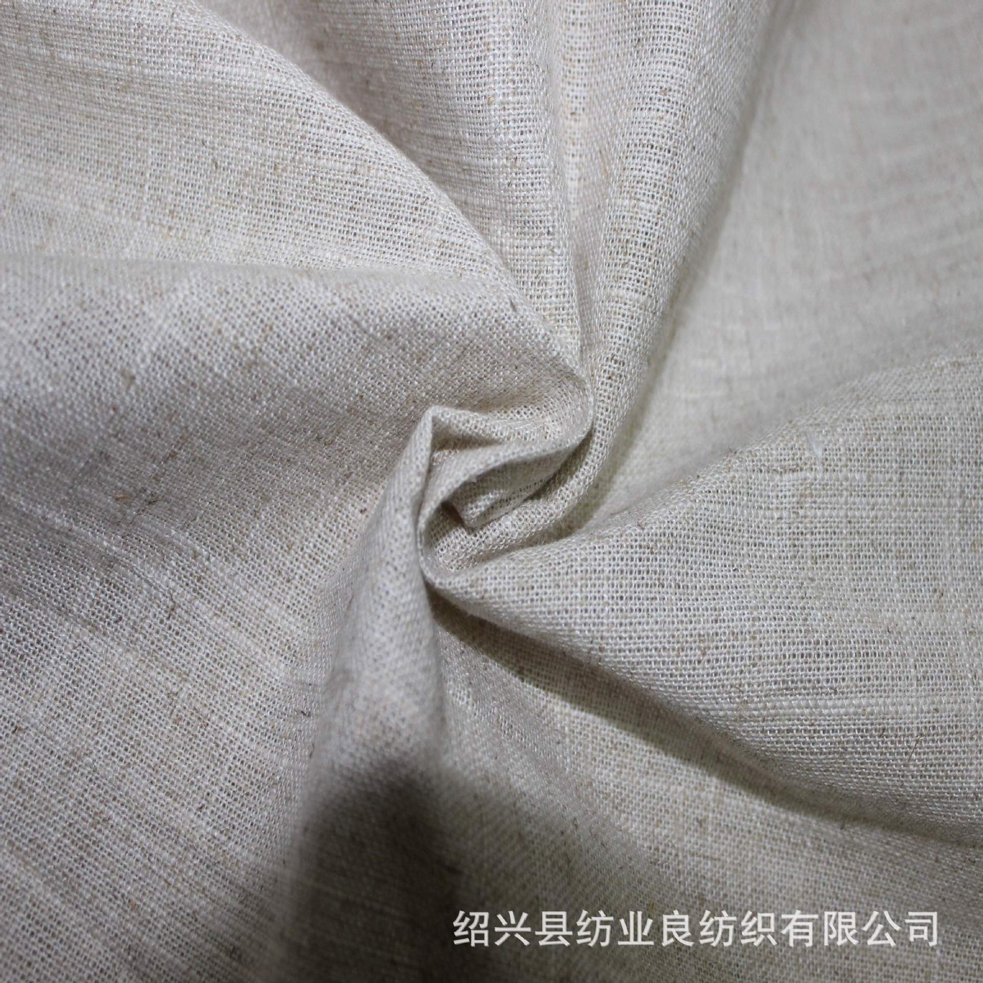 厂家直销 涤麻混纺面料 现货供应 涤麻竹节7x7 30x30 坯布