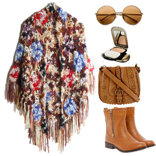 欧洲站 欧美风马海毛波西米亚钩花镂空披肩开衫 888