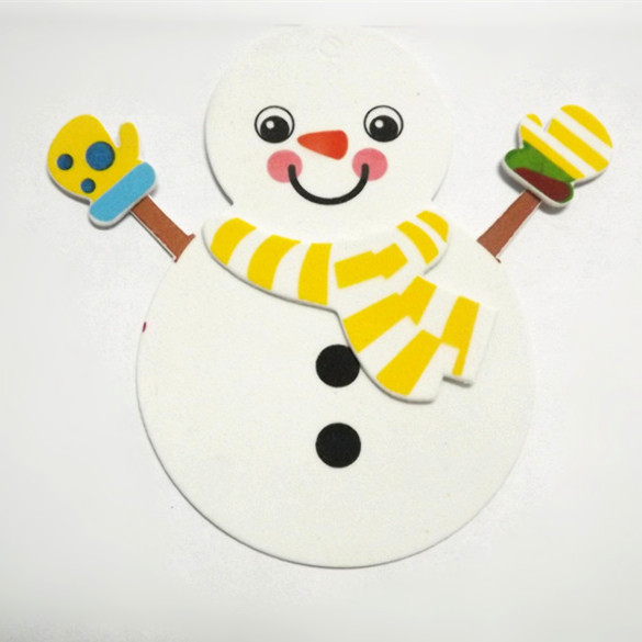 厂家直销 幼儿diy手工制作材料eva卡通贴纸 圣诞节雪人系列4