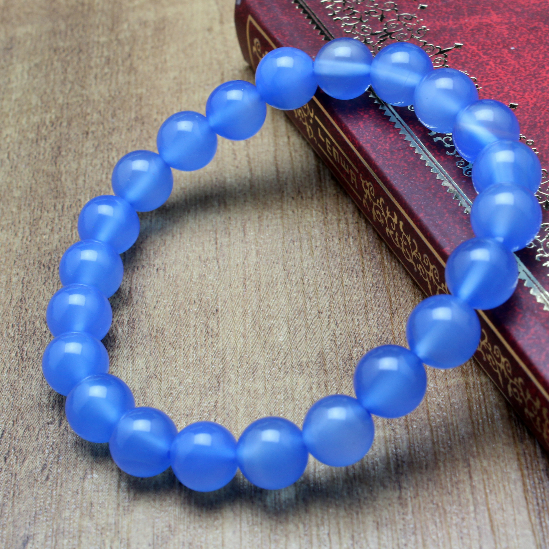 静雅玛瑙 蓝玛瑙单圈手链 简约韩版手链 手串批发 厂家直销mn0077