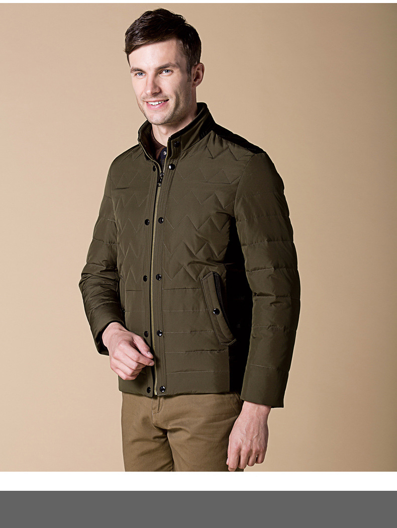 正品迪莱王子羽绒服男士立领纯色合体羽绒袄中青年爸爸服外套1850