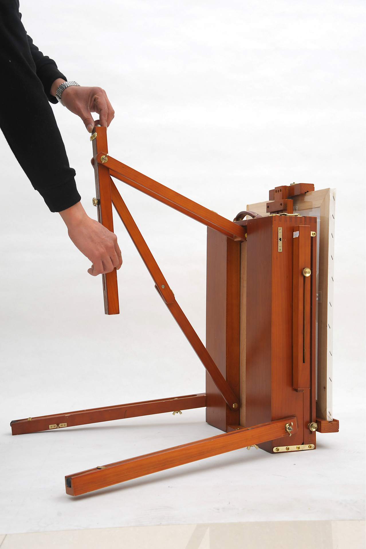 正品高档男女士小画箱/手提榉木写生 美术用品工具箱 写生油画箱