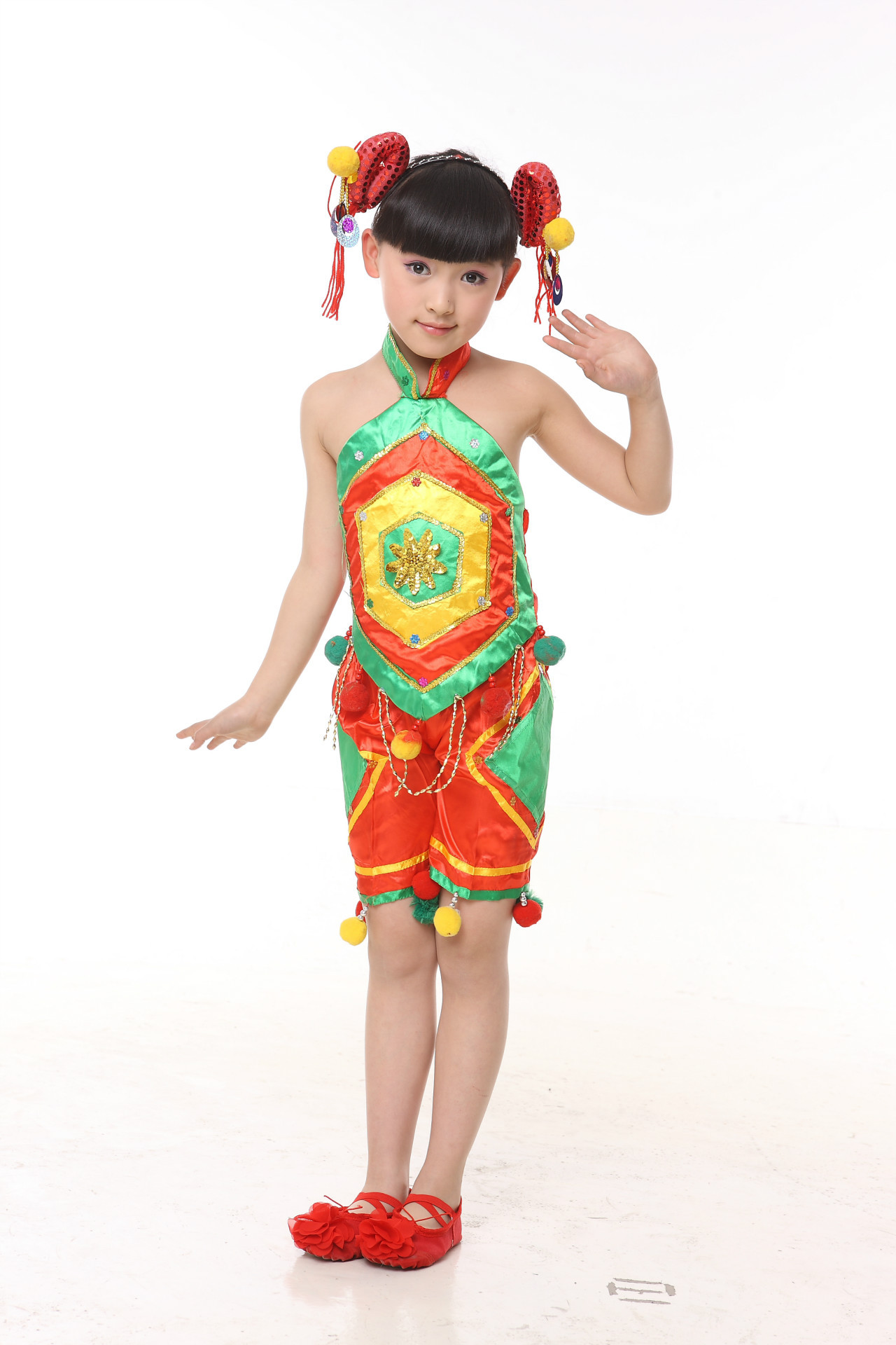 儿童傣族舞蹈服 练功服儿童舞台装演出服民族舞蹈表演服xz107 厂家