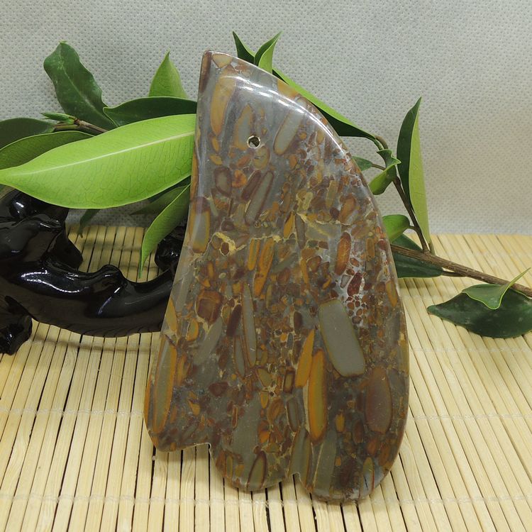 玉生缘 天然五彩女娲石刮痧板 女娲石批发 玉石保健品批发