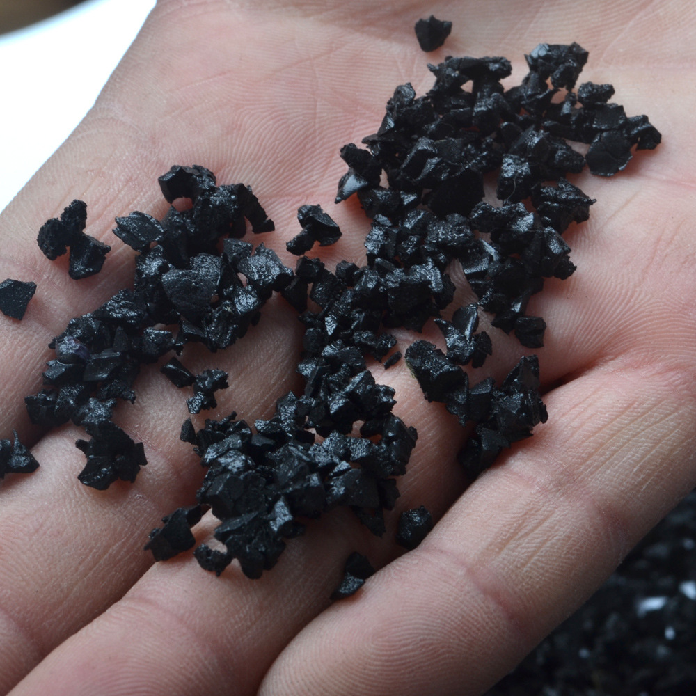 塑胶颗粒橡胶跑道飞机跑道辅料人造草坪黑颗粒1-2mm 2-4mm