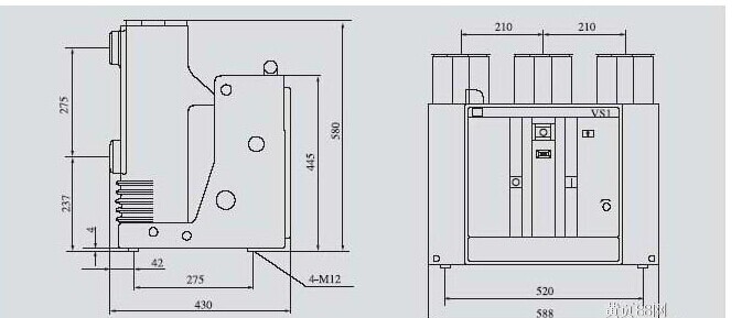 vs1-12真空断路器图纸图片