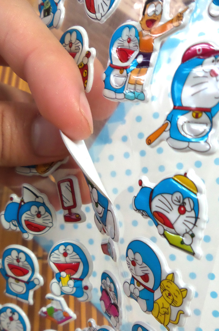 立体3d卡通带钻泡泡贴手机贴幼儿园奖励儿童益智贴纸儿童小贴画