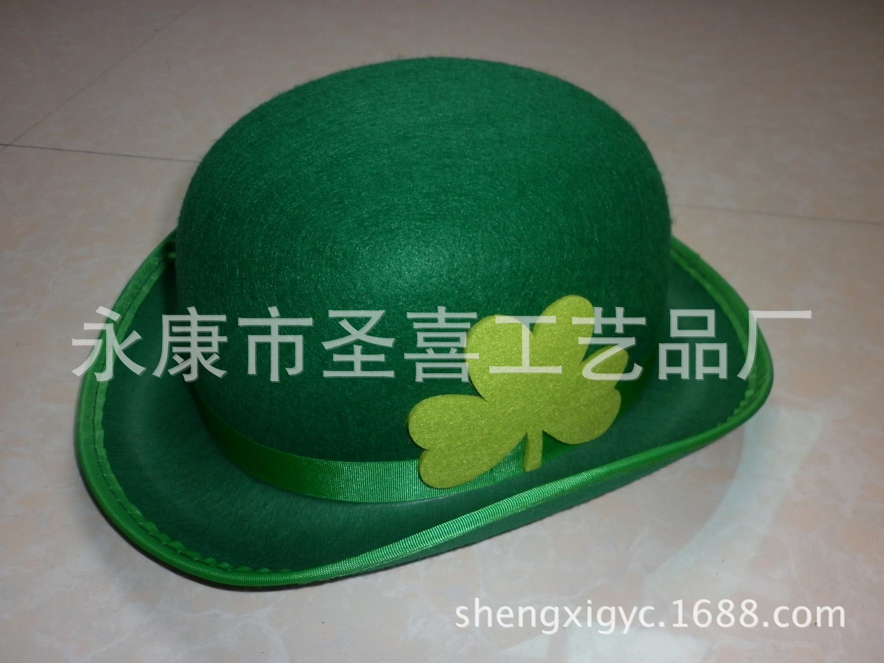 供应 绿色尖顶礼帽 绿色小飞侠帽子 绿色爱尔兰礼帽 绿色广告帽