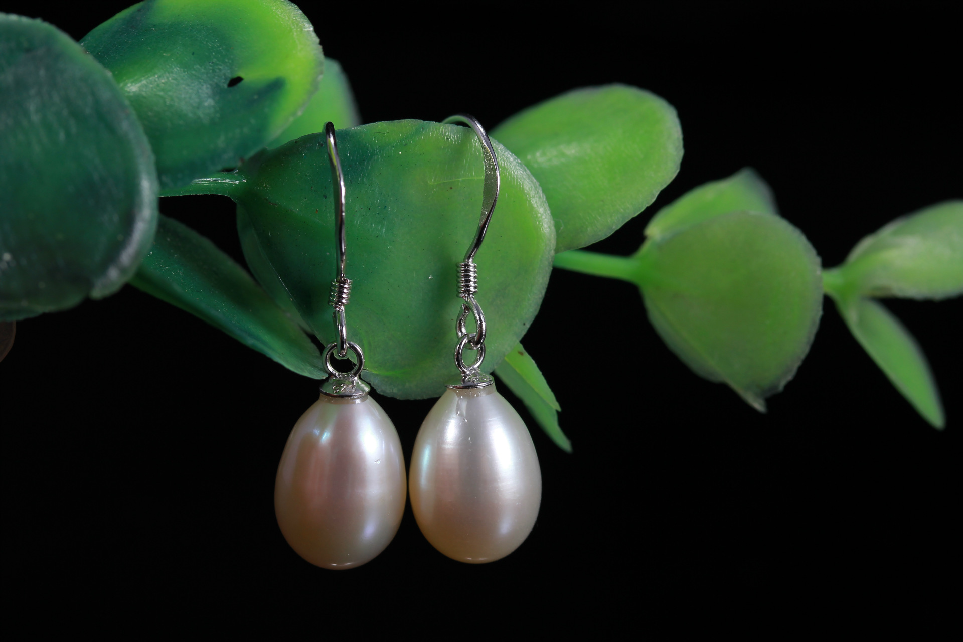 天然淡水珍珠925纯银耳环 水滴形 防过敏韩国银饰品珠宝批发