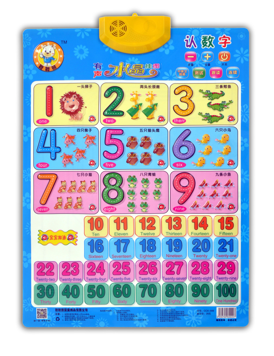 混装 厂家直销 品质保证益智玩具 尺寸:56*41cm , 特性:水晶有声挂图