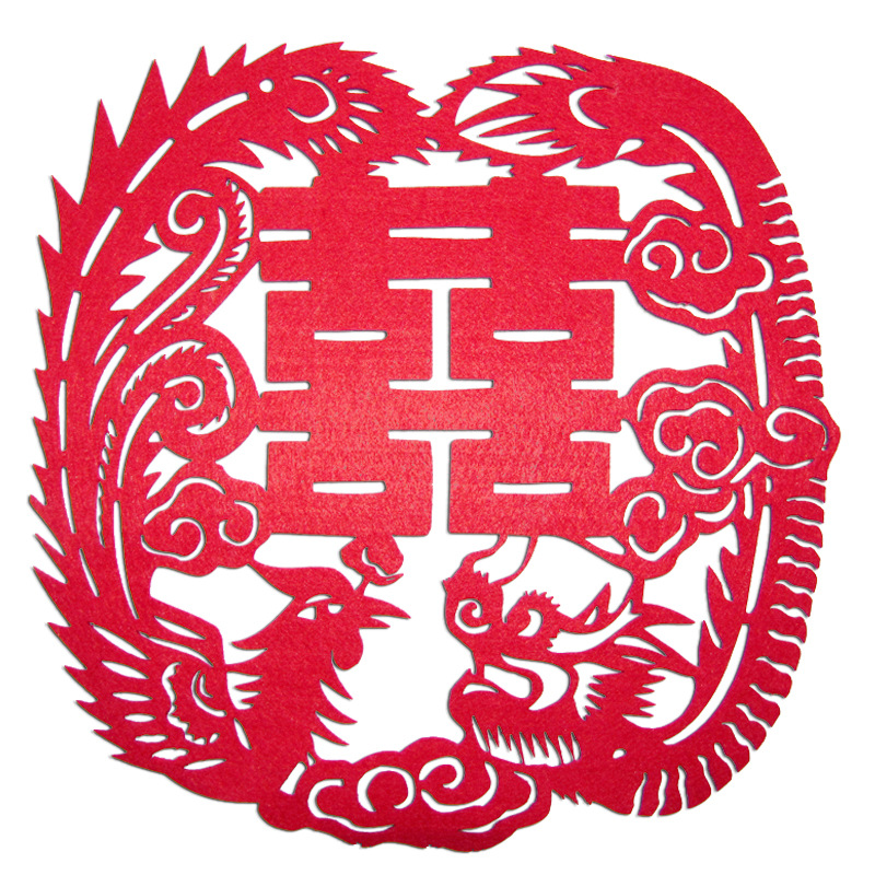 2014新款 龙凤呈祥双喜墙贴 可定制 厂家直销