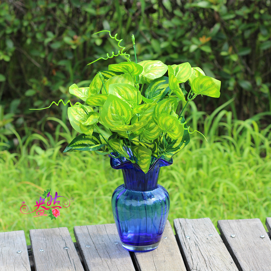 仿真花叶芋仿真绿植盆景把束叶子绢花假花植物工程布景装饰40叶