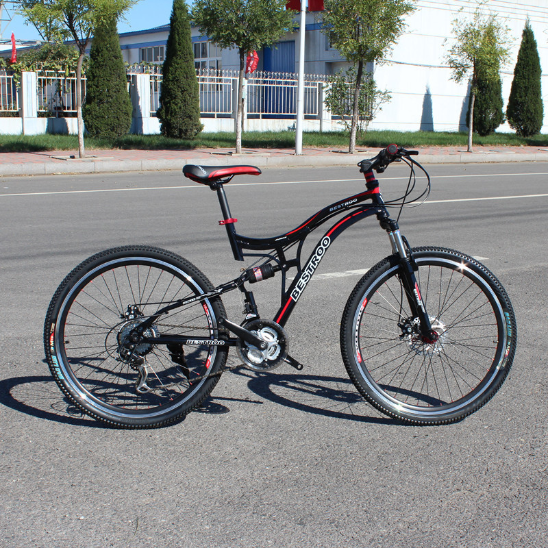 捷豹顶配版26寸山地自行车/弯梁双减震24速碟刹禧玛诺变速山地车