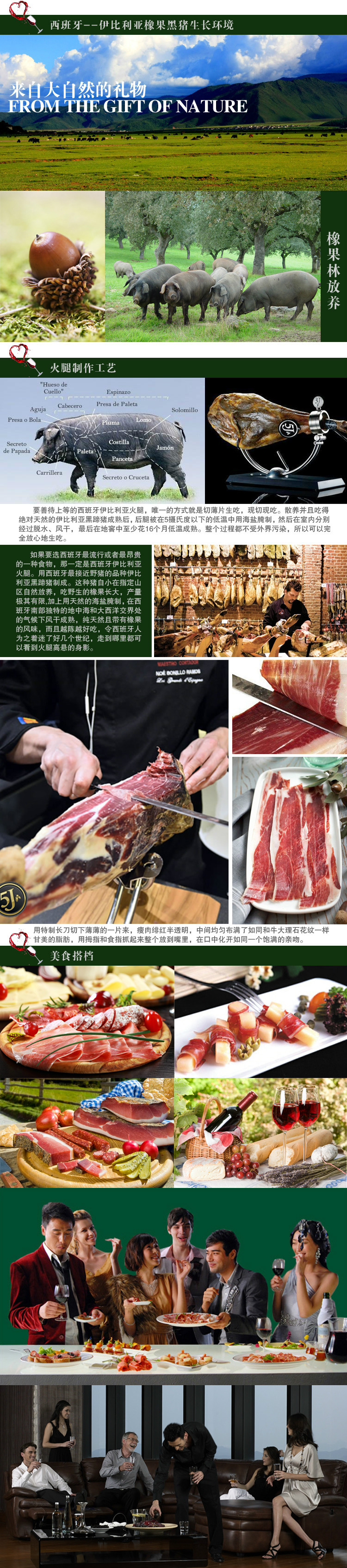 西班牙生吃黑豬火腿哈蒙5j醃製品臘肉