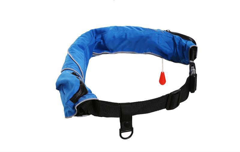 厂家批发户外钓鱼国际标准海钓矶钓可拆卸自动腰挂充气式救生衣