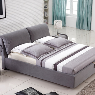 双人床1.8米 布艺软床/简约软包床婚床 床b37