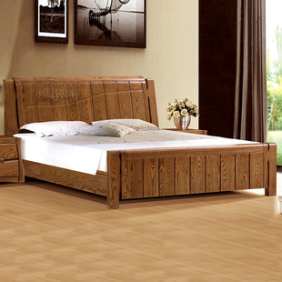 2014实木家具新款耐用床头架中式双人床南康众发家具厂家直销批发