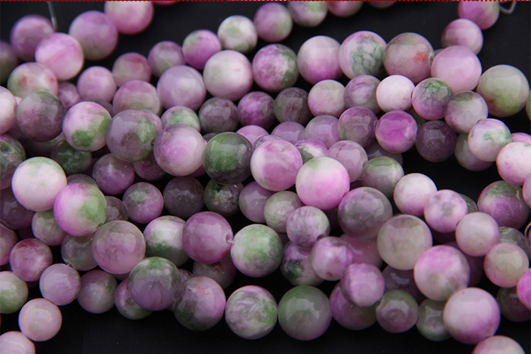 彩云玉珠子 优化彩色玉石散珠 精品diy饰品配件串珠材料批发