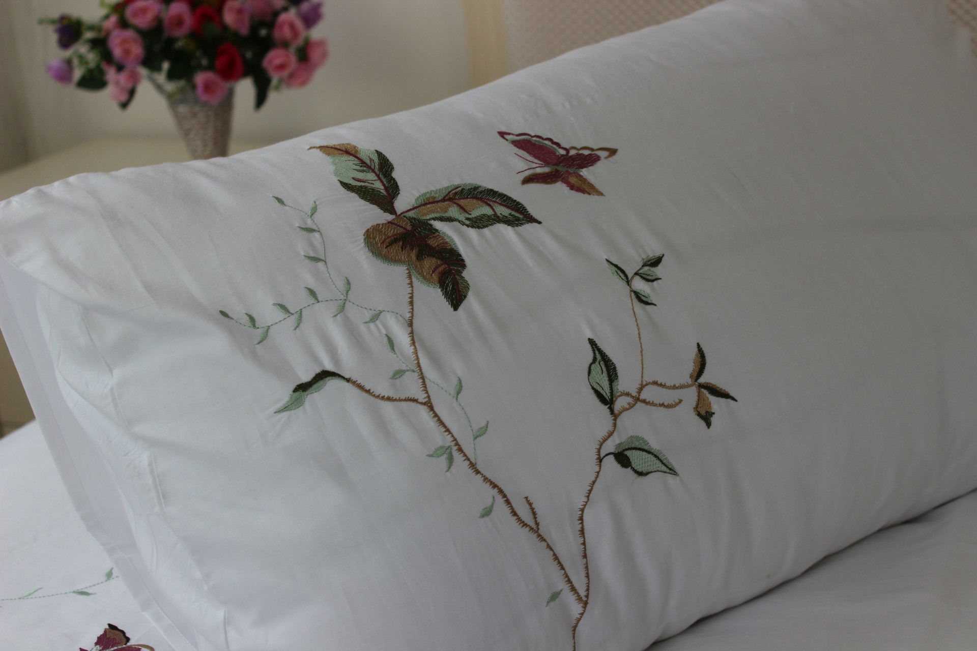 纯棉绣花床单三件套床上用品欧美田园风格双人床单批发