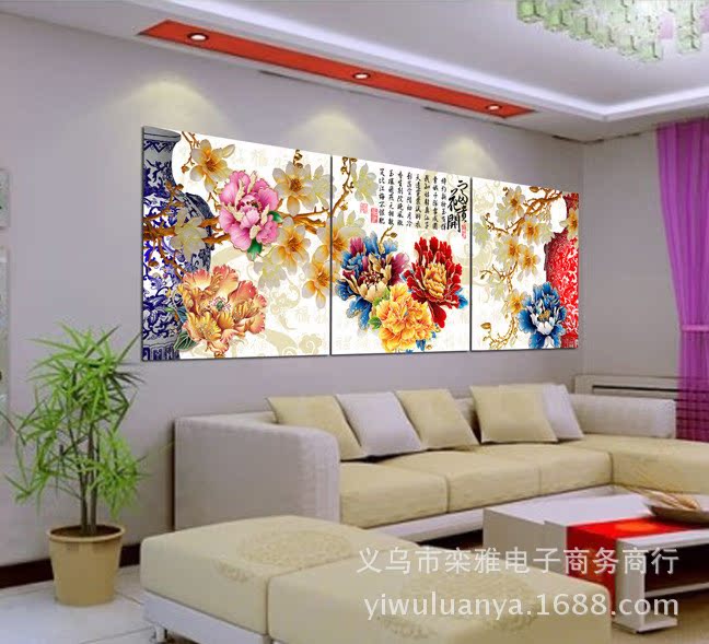 义乌钻石画十字绣批发厂家直销 平安富贵 方钻石绣-「工艺画,装饰画」