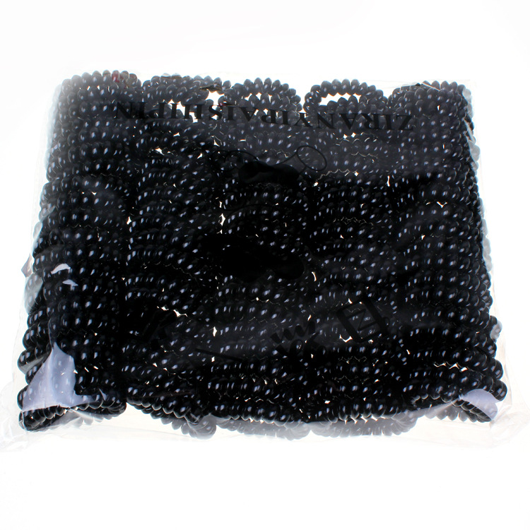 粗黑电话线皮筋 塑料韩版头绳头饰批发 2元店货源 义乌小商品批发