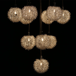 现货直销批发 圣诞毛线球灯 新款棉丝球灯 多个组合吊灯 低价