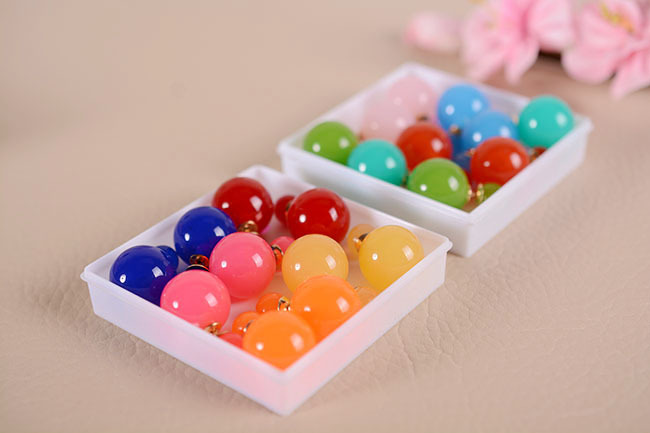 r2333 果冻色大小球耳钉 清新甜美韩版女生耳钉耳饰 热销中