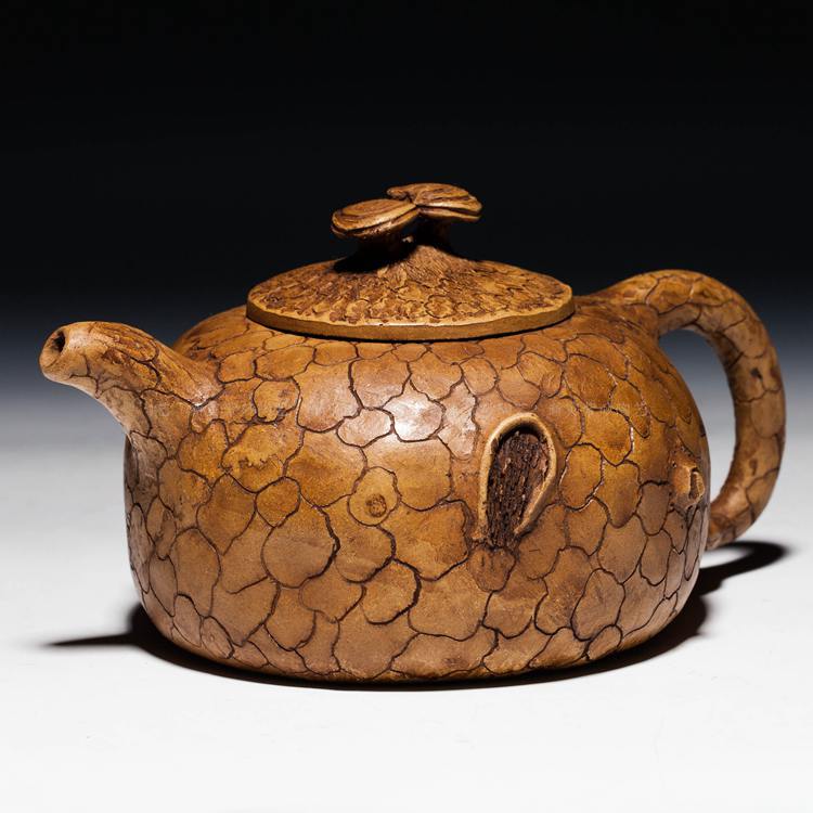 全手工 收来的黄玉麟款 【大灵芝供春壶】 老壶(590cc)