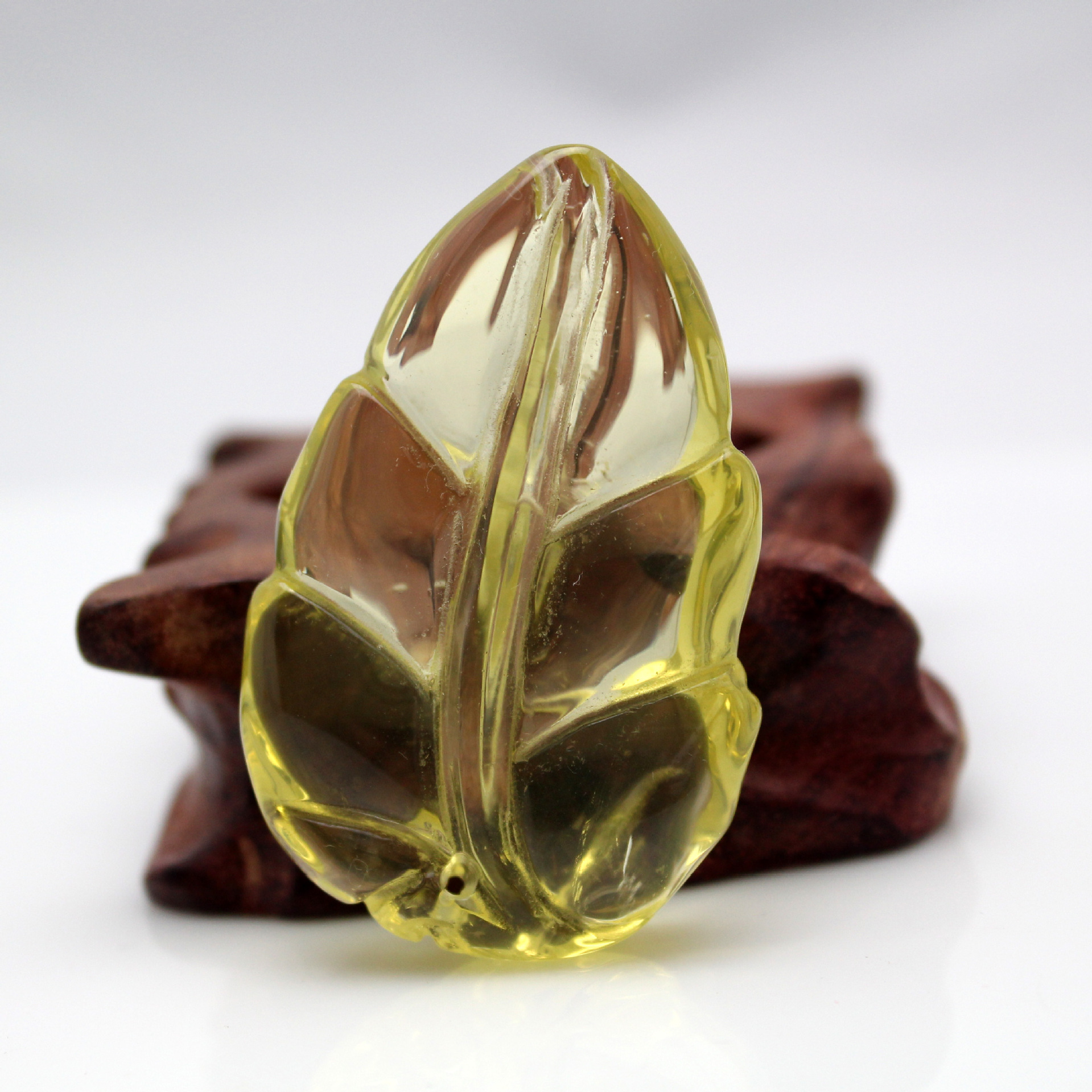 静雅 天然黄水晶叶子吊坠 阳光帅气招财致富 简单大方 bsdz0058